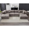 140" Cloud Sectional Sofa, Convertible U-Shape Boneless Couch with Ottoman, Oversized 4-Seater Modular Sofa for Living Room - 3 of 4