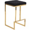 Velvet Upholstered Stool with Durable Frame and Mid-Century Modern Design for Kitchen, Bar, or Dining Area - 2 of 4