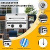 ZAFRO 2-Burner Propane Gas BBQ Grill, 16000 BTU Stainless Steel Barbecue with Cast Iron Grates Side Storage Shelves, Top Lid - 4 of 4