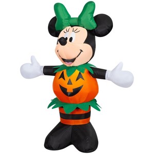 Gemmy Airblown Inflatable Minnie Dressed In Pumpkin Outfit Disney, 3.5 ft Tall, Multicolored - 1 of 4