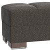 HomeRoots 50" Gray and Brown Chenille Tufted Storage Ottoman - 4 of 4