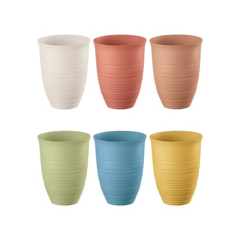 Guzzini Tierra 17oz Tall Tumblers. Set of 6. Earth Tone Colors, 100% Recycled Plastic, Unbreakable, Reusable, BPA-Free, Stackable Cup for Kids - image 1 of 4