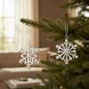 HomeRoots Set of Two Silver Metal Snowflake Shape Ornaments - 2 of 4