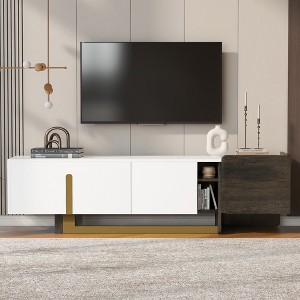 LOVSON 66.7‘’Modern TV Stand, Suitable for 70-inch TVs, Featuring 1 drawer, 2 storage compartments, and adjustable shelves, ideal for living rooms - 1 of 4