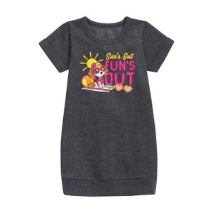 - Paw Patrol - Skye Suns Out Funs Out Graphic Short Sleeve Fleece Dress - 1 of 4