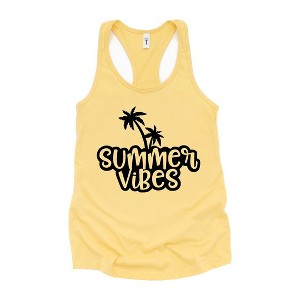 Simply Sage Market Women's Summer Vibes Cursive Palm Trees Graphic Racerback Tank - 1 of 2