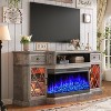 70" Bevel Farmhouse TV Stand with 36" 3-Sided Glass Fireplace - 2 of 4
