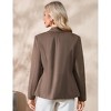 Women's Blazers Cinched Waist Lapel Blazer Jackets Long Sleeve Linen-Texture Dressy Blazer Faux Flap Pockets Formal One Button Suits - 2 of 4