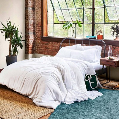 Buffy Full/Queen Eucalyptus Duvet Cover - White