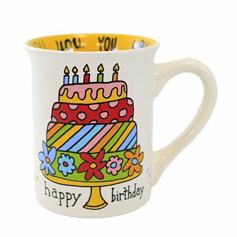 Enesco 4.5 Inch Happy Birthday You Mug Cake Candles Mugs - image 1 of 3