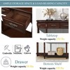 Grungis Wood Console Table with Storage for Entryway,Circular Half Moon Sofa Table with Open Shelf and 2 Drawers - 4 of 4