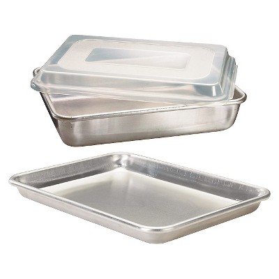 Nordic Ware 3 Piece Nonstick Baking Sheet and Cooling Rack Set (Gold)