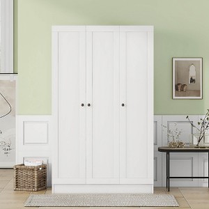 ORRD White 3-Door Shutter Wardrobe with Shelves - 1 of 4