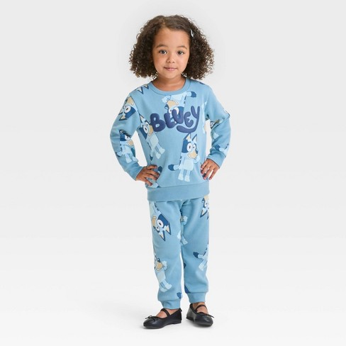 Bluey Girls Fleece Sweatshirt and Jogger Pants Set Toddler