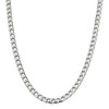 Black Bow Jewelry Men's 6.75mm Sterling Silver Flat Square Curb Chain Necklace - 2 of 4