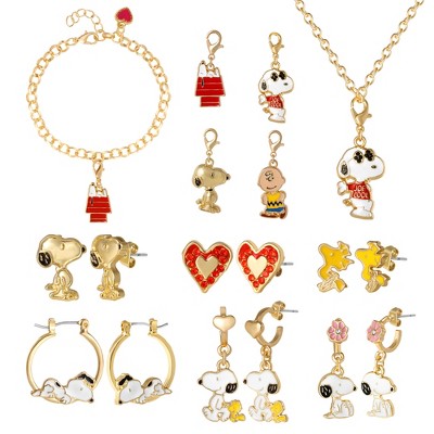 Peanuts Holiday Charm Advent Jewelry Gift Set with Snoopy and Friends