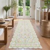 Scalloped Floral Rug Washable Non-Slip Boho Hallway Rug Soft Carpet for Kitchen, Bathroom, Laundry, Entryway - 4 of 4