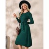 Clearlove Women's Ribbed Knit Midi Dress Long Sleeve Belted Tunic Sweater Dress with Belt Casual Cocktail Party Dress - 4 of 4