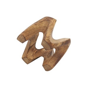 Saro Lifestyle Table Napkin Rings With Wood W Design (Set of 4) - 1 of 4