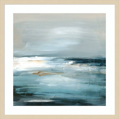 Be Bold II Abstract Seascape Blue and White Framed Print