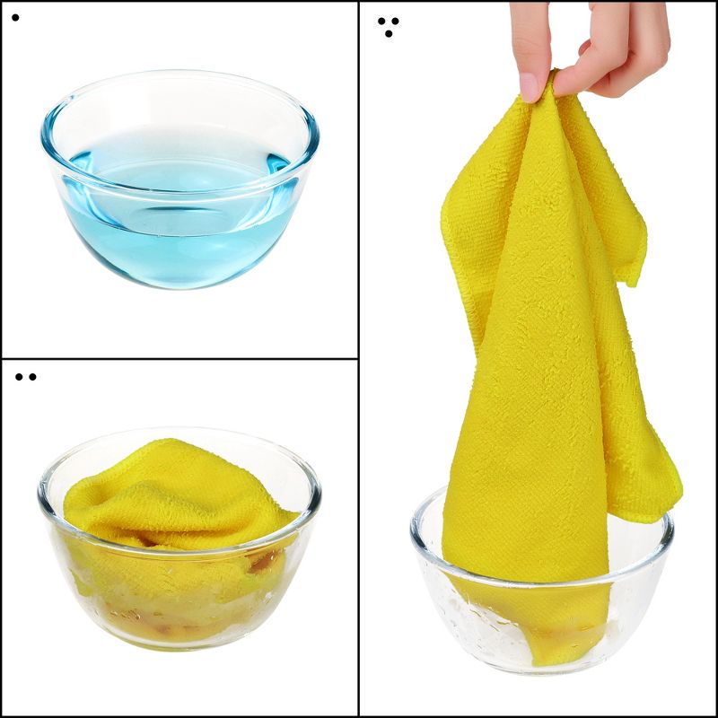 Unique Bargains Microfiber Lint Free Highly Absorbent Reusable Kitchen Towels 12" x 12" 12 Packs, 4 of 7