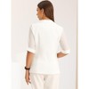 Allegra K Women's Work Office Short Sleeve One Button Casual Jacket Blazer - 3 of 4