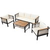 Maggift Patio Seating Set, 4-Piece Patio Set, 3 Chairs and 1 Table with Cushions, Wrought Iron Frame for Patios, Beige, 71.3"*24.4"*23.6" - 2 of 4