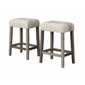 Best Master Furniture, Yosef 24" Wood Counter Stool (Set of 2) - 1 of 4