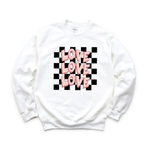 Simply Sage Market Women's Graphic Sweatshirt Love Stacked Grunge - 1 of 3