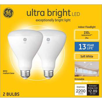 GE 2pk 150W BR30 LED Ultra Bright Light