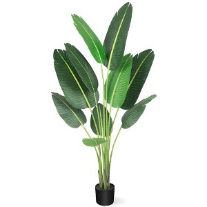 Artificial Bird of Paradise Plant, Fake Palm Tree for Indoor Outdoor Modern Decor Faux Plants for Home Office Perfect Housewarming Gift - 1 of 1
