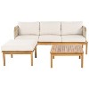 Sapphtopaz Outdoor Patio Furniture Set Wood Patio Chairs Sectional Sofa Set with Cushions and Coffee Table for Backyard, Garden - 3 of 4