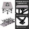 SUGIFT Folding Camping Cot W/Mat for Adults, Heavy Duty Outdoor Bed with Carry Bag, 1200 D Layer Oxford Travel Camp Cots - 4 of 4
