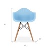 HomeRoots Blue And Natural Heavy Duty Plastic And Solid Wood Dining Arm Chair - 3 of 4