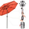 Yescom 3 Tier Patio Umbrella with Crank Handle Push to Tilt Hotel Pool Orange - 3 of 4