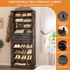 Besiost Shoe Cabinet with Wood Drawers, Closet Shoe Rack Organizer - - 4 of 4