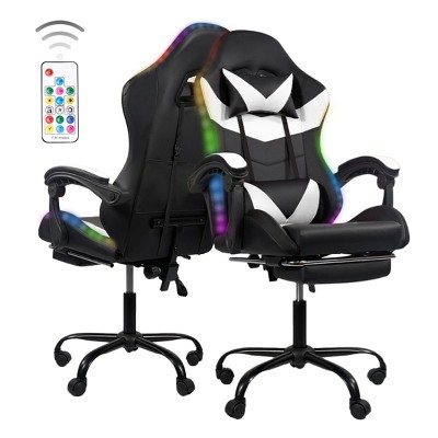 Comfortable High Back Gaming Chair with Footrest, Gaming Chair for Adults, Black Gaming Chair for Study Room or Game Room – The Pop Home