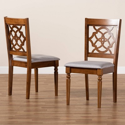 Walnut Brown and Cane Upholstered Low Side Chair