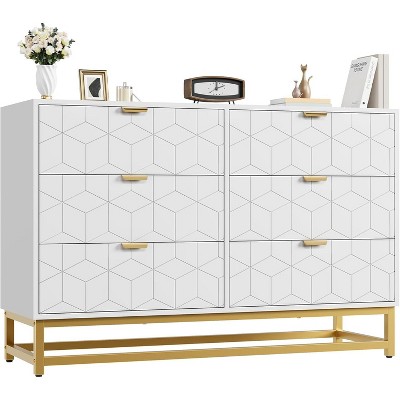 7 Drawer Dresser for Bedroom, 53.5¡± Large Dresser with Metal Legs, Chest Organizer with Wide Storage,Chest of Drawers for Bedroom, Living Room