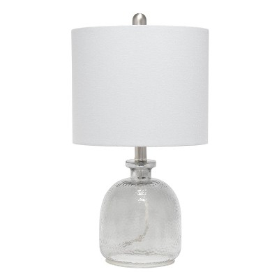 Hammered Glass Jar Table Lamp with Linen Shade Smokey Gray - Lalia Home