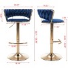 NicBex Set of 2 Bar Stools for Kitchen Island,Adjustable Velvet Counter Bar Stools with Golden Legs,Bar Chairs for Dining Rooms,Kitchens Islands - 3 of 4