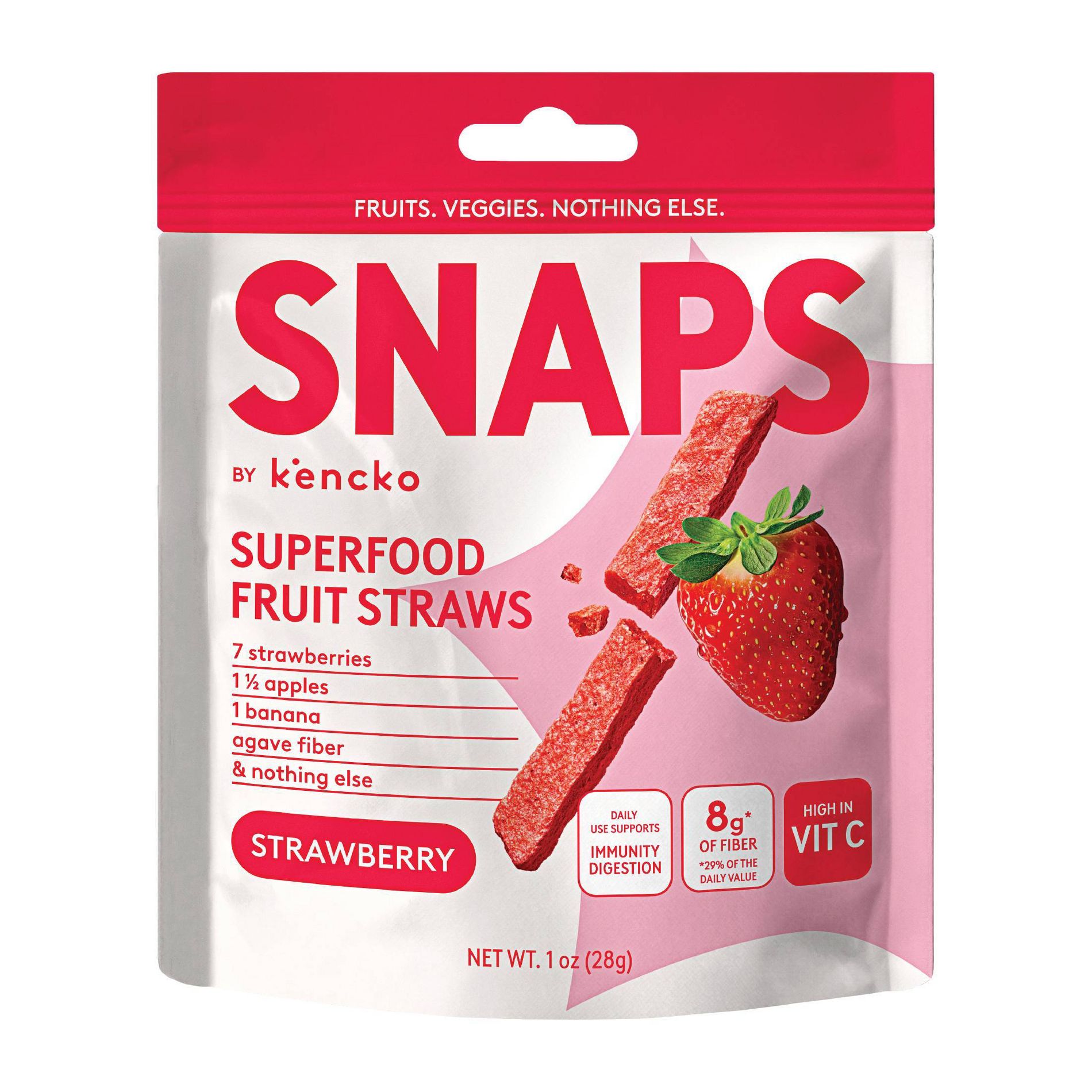 Kencko Dried Strawberry Fruit Snaps - 1oz