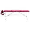 vidaXL Foldable Massage Table 4 Zones Aluminum Pink - 2 of 4