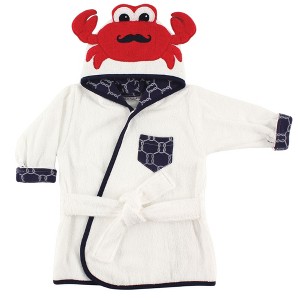 Hudson Baby Infant Boy Cotton Animal Face Bathrobe, Mr. Crab, 0-9 Months - 1 of 1