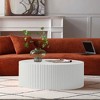 WhizMax Sleek and Modern Round Coffee Table with Eye-Catching Relief Design - 4 of 4