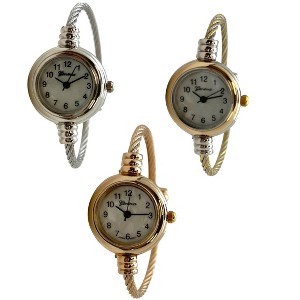 Olivia Pratt 3-Pack Fashion Analog Bangle Cuff Wrist Bracelet Wire Bangle Women Watch - 1 of 4