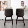 Hyleory Chic 360-degree Rotating Bar Stool - Premium PU Leather Seat & Solid Wood Frame for Timeless Elegance - 2 of 4