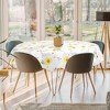60" Dia Round Vinyl Water Oil Resistant Printed Tablecloths Yellow Sunflower - PiccoCasa - 3 of 4
