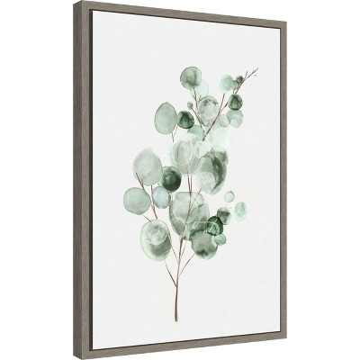 Eva Watts Eucalyptus Watercolor Canvas Wall Art Print with Frame