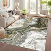 Washable Modern Abstract Rug Non Slip Low Pile Rug Soft Throw Floor Cover Foldable Indoor Carpet for Living Room Bedroom Playroom Nursery - 2 of 4